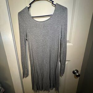 Gray Long Sleeve Dress